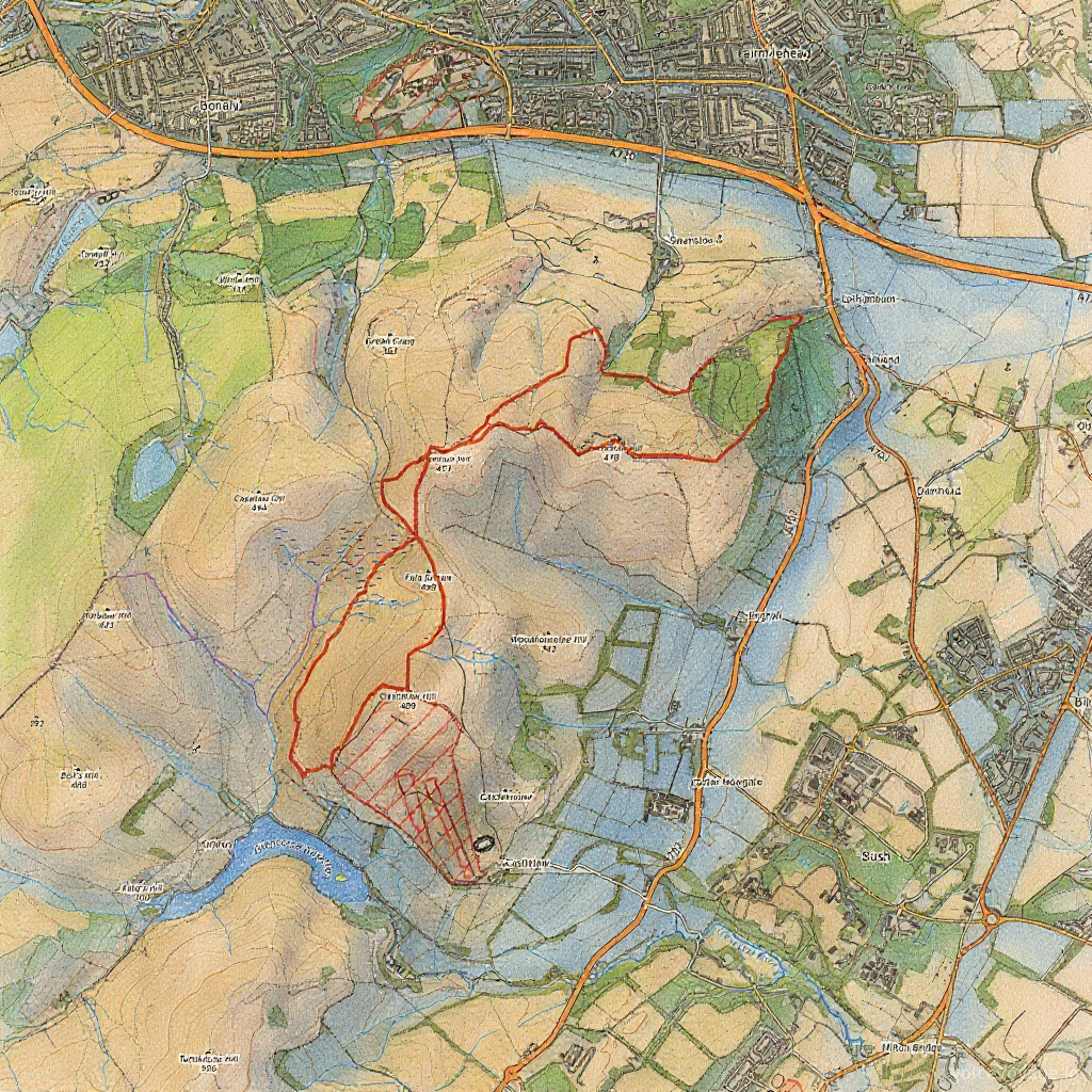 Artistic trail map for Pentland Hike - 4th in 2026